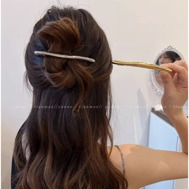 Kẹp Tóc Kim Loại Cong Đơn Giản Một Lần Chất Lượng Cao