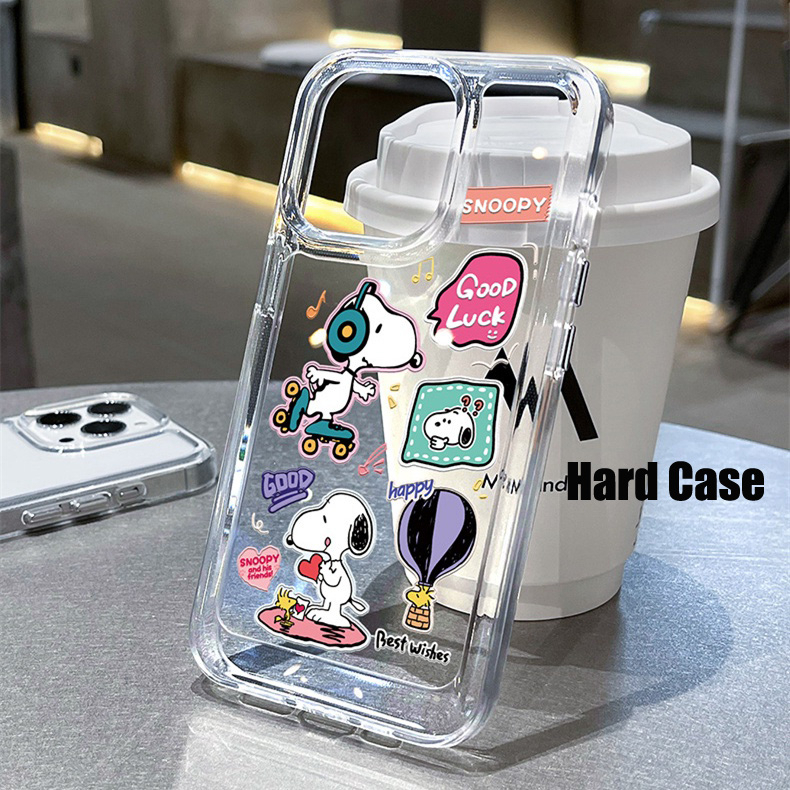 Ốp Điện Thoại Mềm Trong Suốt Chống Sốc In Hình Snoopy Hoạt Hình Cho iPhone 14 13 12 11 6 7 Pro Max Plus Mini X XS Max XR