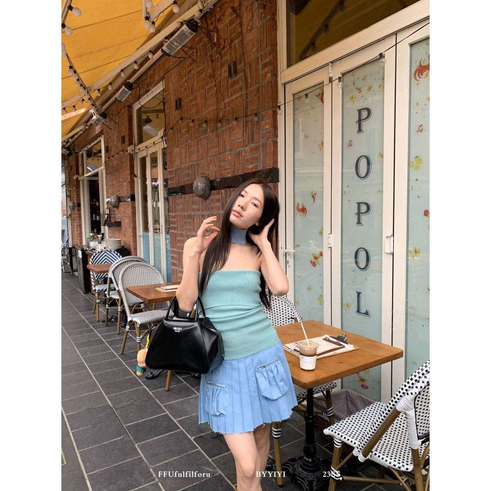 Áo Ống Dệt Kim Ôm Dáng Thời Trang Mùa Hè 2023 Mới Mẻ Cho Nữ