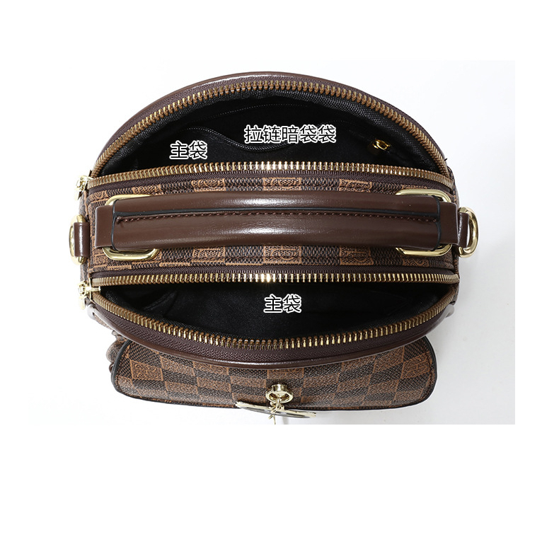 Túi Xách Đeo Vai Hình Tròn Nhỏ In Họa Tiết Độc Đáo Thời Trang Dễ Phối Đồ Cho Nữ