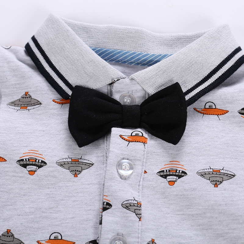 Bộ quần áo LUCKYCANDY ngắn tay hình gấu hoạt hình cho bé