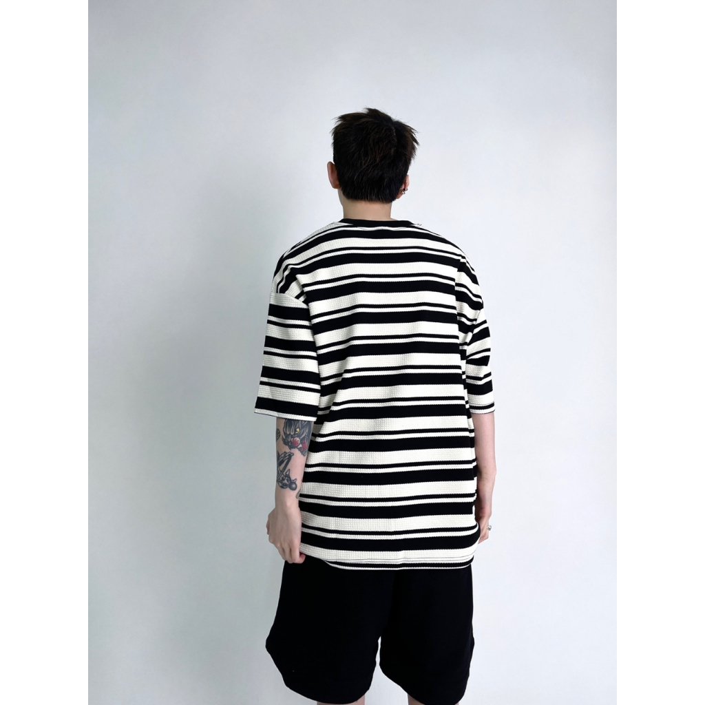 Aokang Áo Thun Tay Ngắn Cổ Tròn Họa Tiết Kẻ Sọc Đơn Giản Thời Trang Mùa Hè Cho Nam