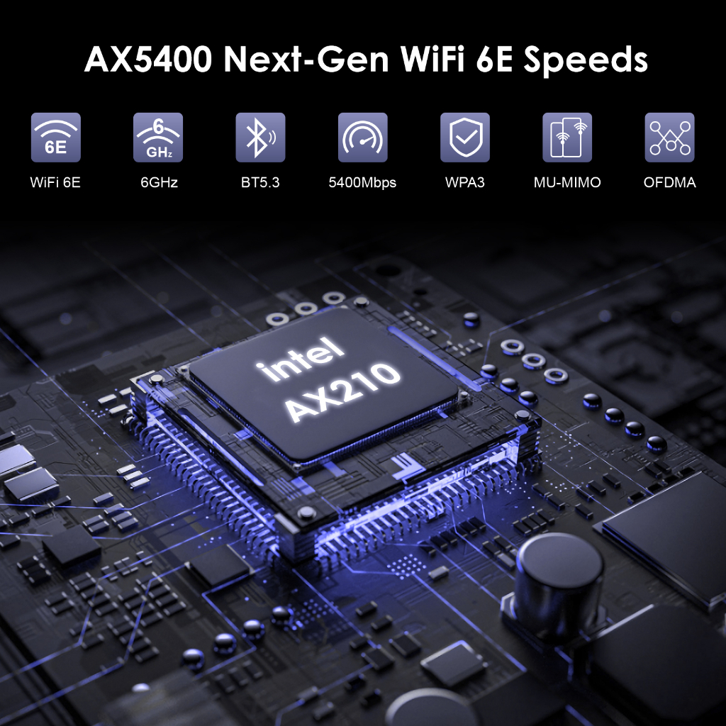 Card mạng Wifi WAVLINK AX5400 AX210 ba băng tần thông minh 6E PCIE Bluetooth 5.3 cho Windows PC 10/ 11 | BigBuy360 - bigbuy360.vn