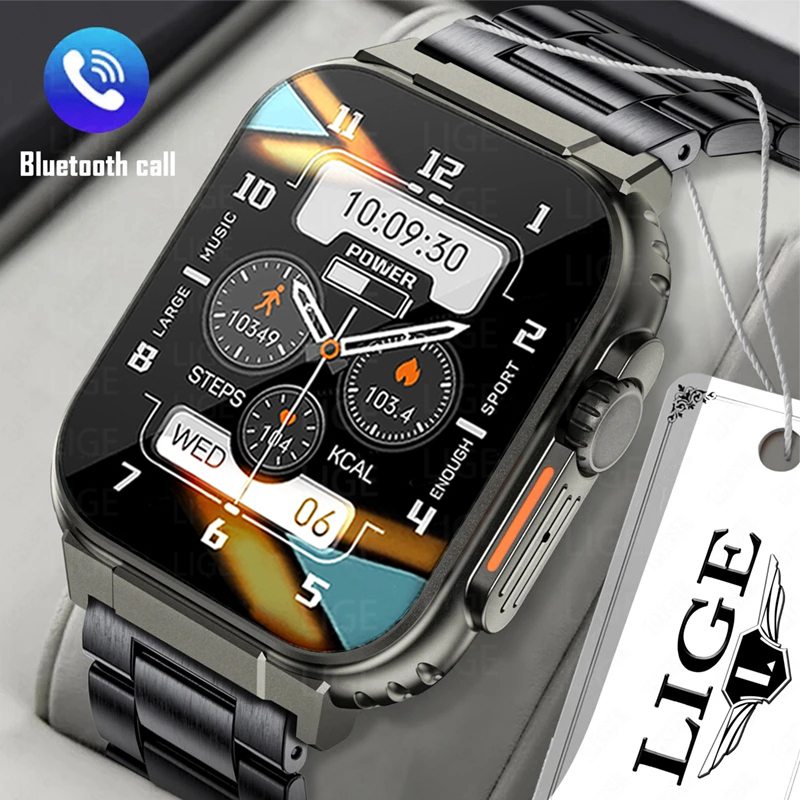 Đồng Hồ Thông Minh Đa Năng LIGE IP68 Kết Nối Bluetooth Có Chức Năng Ghi Âm Và Phụ Kiện