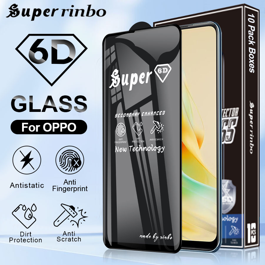 Kính Cường Lực 6D Bảo Vệ Màn Hình Cho OPPO A9 F11 F7 F9 A12 A15 A15s A16 A16e A16K A17 A5 A9 A3S A12e AX5 A5S A7 A31 A32 A33 A53s A55 A72 A52 A54 A57 A73 A74 A76 A77s A92 A94 A95 A96 Reno 2 3 4 5 6 6Z 7 Pro 8T