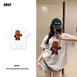 Áo thun cotton trắng dáng suông tay cộc thời trang cho nữ