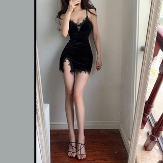 Váy mini trượt cổ chữ V phong cách Y2K dành cho nữ