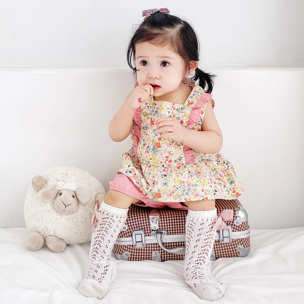 Sanlutoz Bộ Áo Sát Nách in Hoa + Quần Sooc Vải Cotton Nguyên Chất Thời Trang Mùa Hè Cho Bé