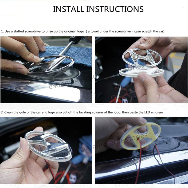 Đèn LED Logo Hyundai 2D Cho Xe Hơi
