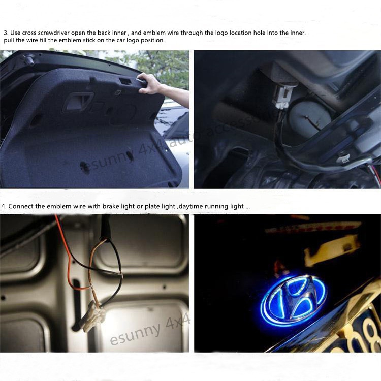 Đèn LED Logo Hyundai 2D Cho Xe Hơi