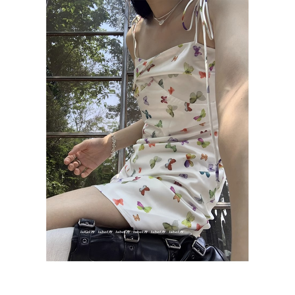 Váy Ngắn Eo Cao Họa Tiết Bướm Nhiều Màu Sắc Ngọt Ngào Thời Trang Mùa Hè Cho Nữ