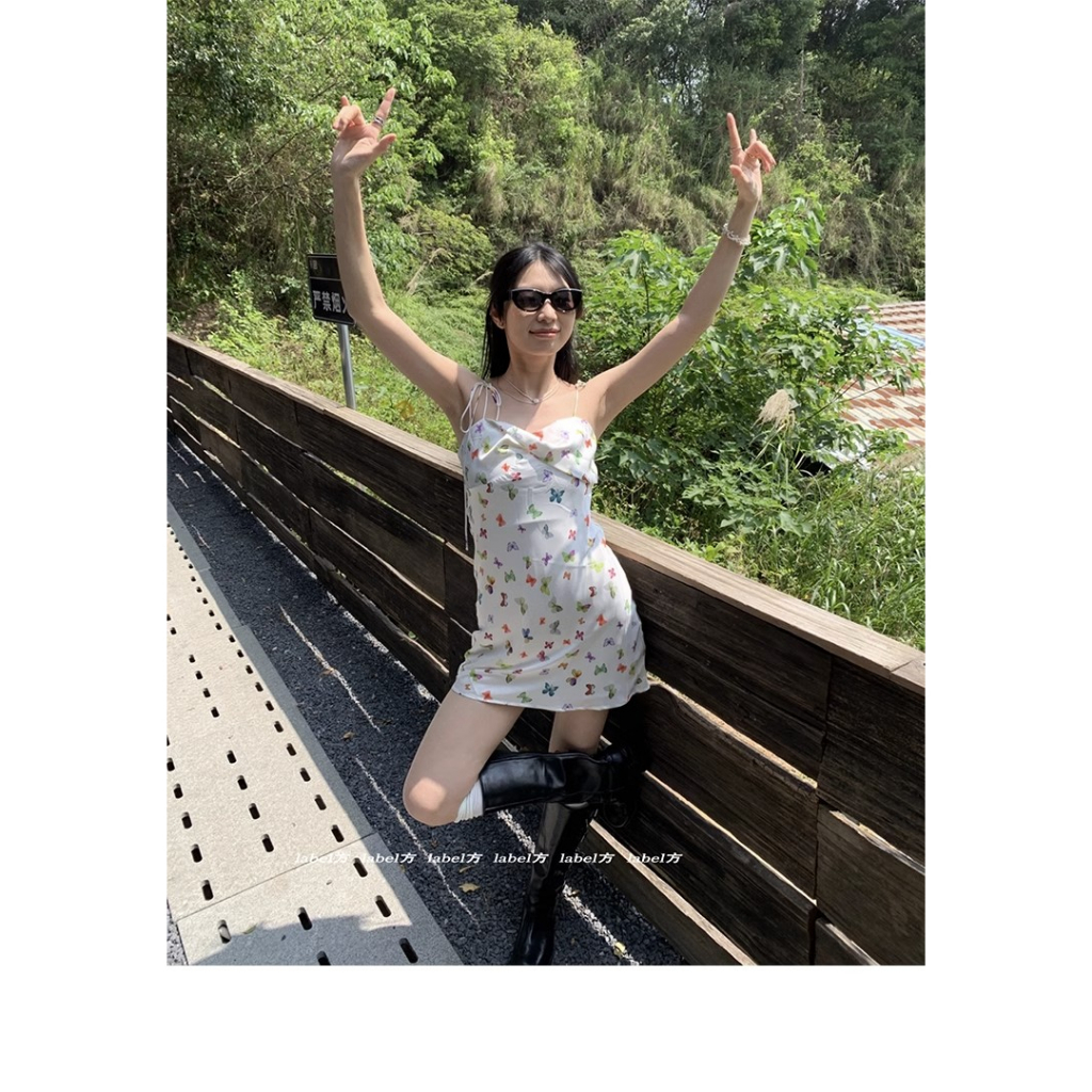 Váy Ngắn Eo Cao Họa Tiết Bướm Nhiều Màu Sắc Ngọt Ngào Thời Trang Mùa Hè Cho Nữ