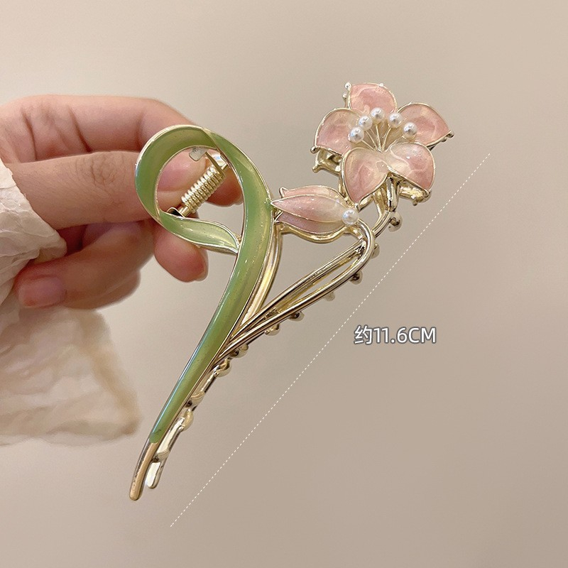 Kẹp Tóc Càng Cua Lớn Bằng Kim Loại Hình Hoa / Cá Mập Thời Trang Hàn Quốc Cho Nữ