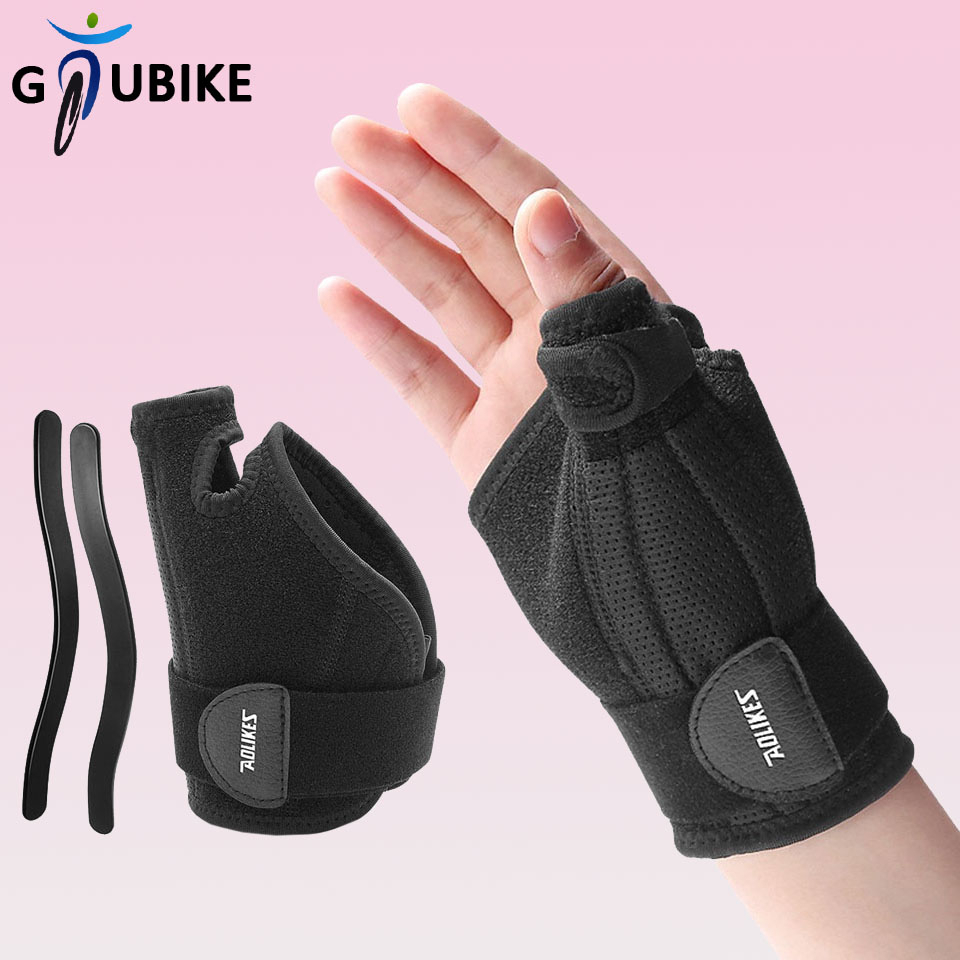 Gtubike 1 Chiếc Lưới Thoáng Khí Thể Thao Thể Dục Ngón Tay Cái Bảo Vệ Nẹp Cổ Tay Cái Bảo Vệ Dây Đeo Tay Với Đôi Nhựa Thép