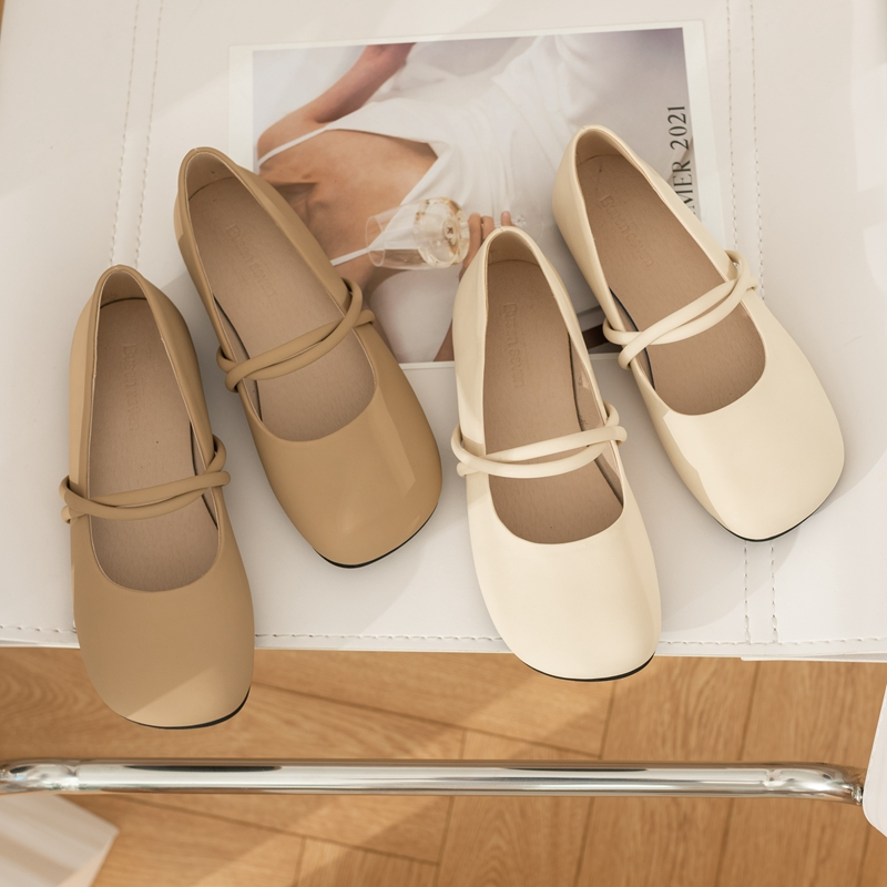 Giày Búp Bê Mary Jane Mũi Tròn Đế Mềm Êm Chân Thời Trang Hè 2023 Cho Nữ