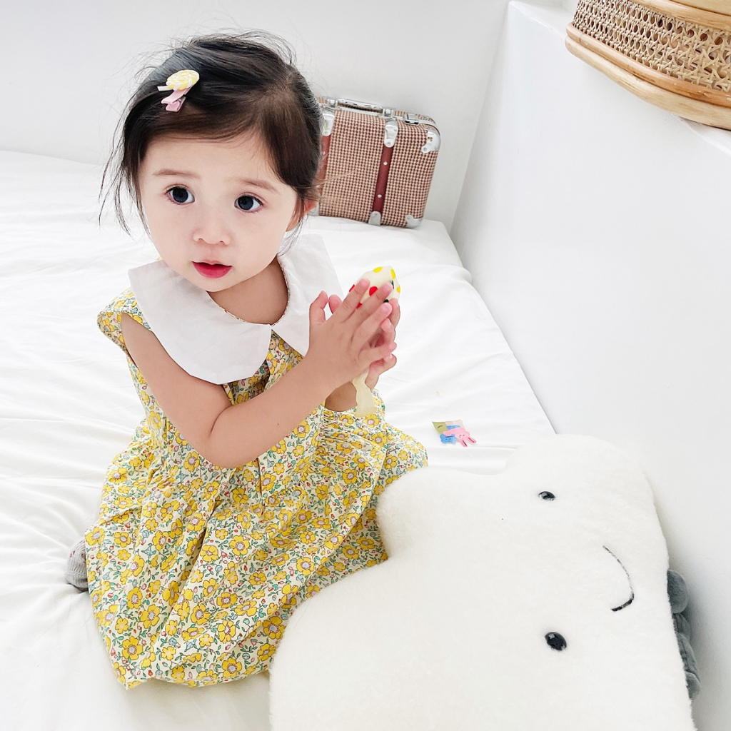 Sanlutoz Đầm Cotton Không Tay In Hoa Phong Cách Hàn Quốc Thời Trang Mùa Hè Cho Bé Gái