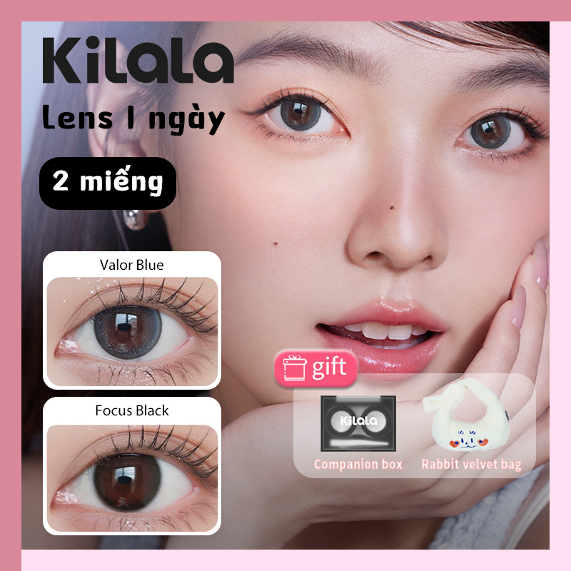 Kilala Kính Áp Tròng lens mắt lens 1 ngày lens nâu contact lens blue/black lens black len mắt lens 14 0 (1 hộp 2 cái) kính áp tròng nhỏ