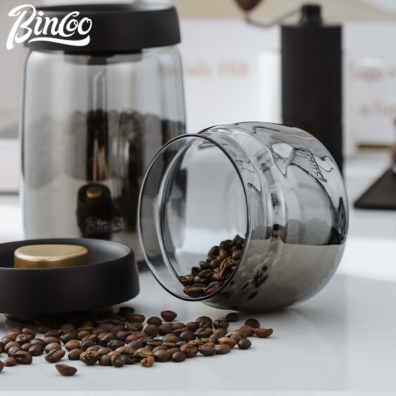 Bincoo Hũ Thủy Tinh Đựng Hạt Cà Phê / Trà Chân Không Tiết Kiệm Diện Tích