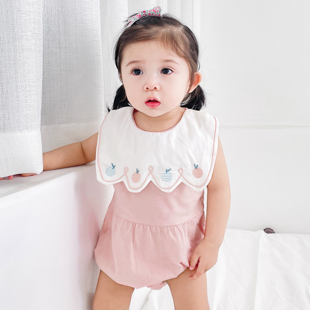 Sanlutoz Bộ Áo Liền Quần Sát Nách Bằng Vải Cotton Dễ Thương Thời Trang Mùa Hè Cho Bé