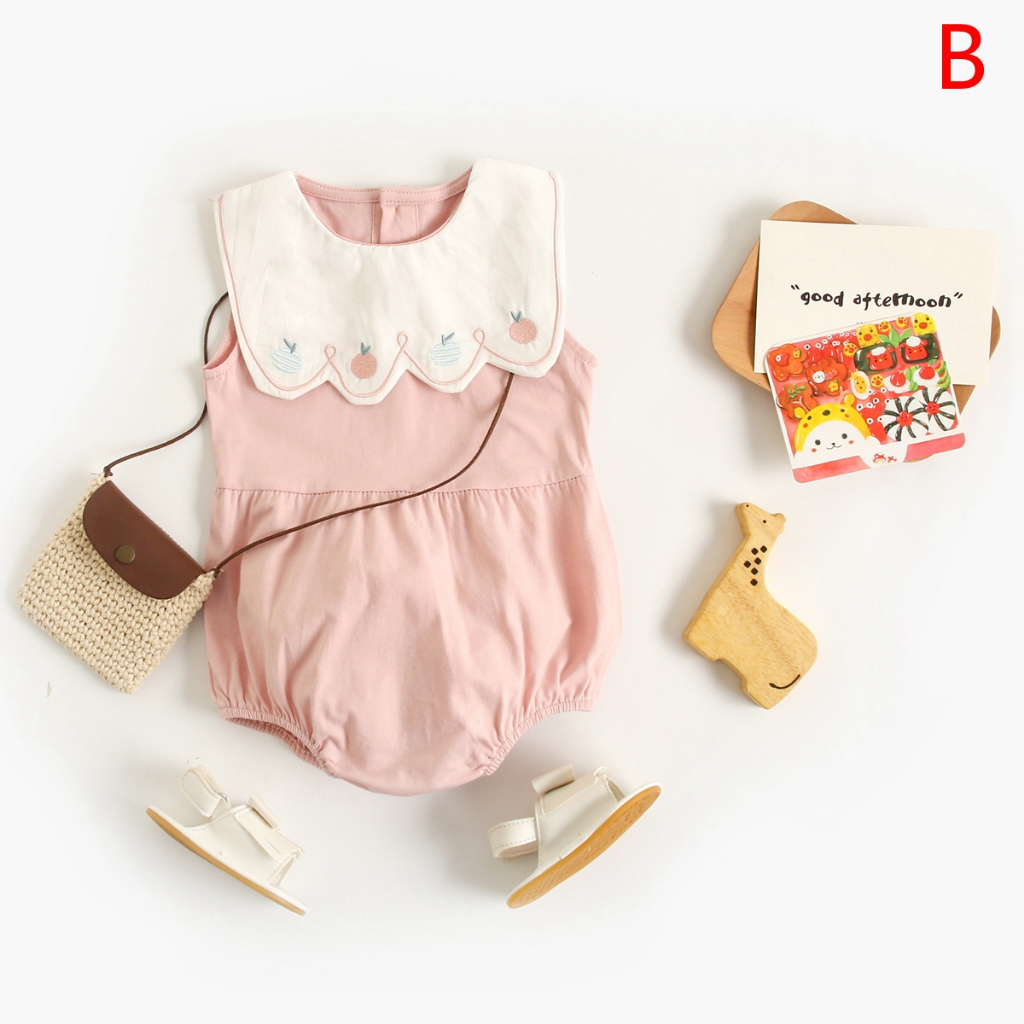 Sanlutoz Bộ Áo Liền Quần Sát Nách Bằng Vải Cotton Dễ Thương Thời Trang Mùa Hè Cho Bé