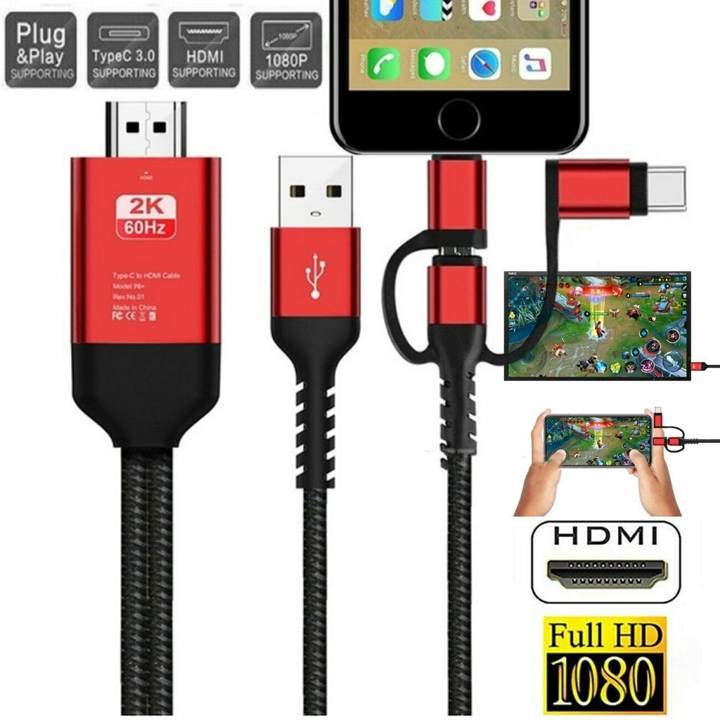 Cáp chuyển dữ liệu 4K HDMI sang USB-C cho laptop S8/TV