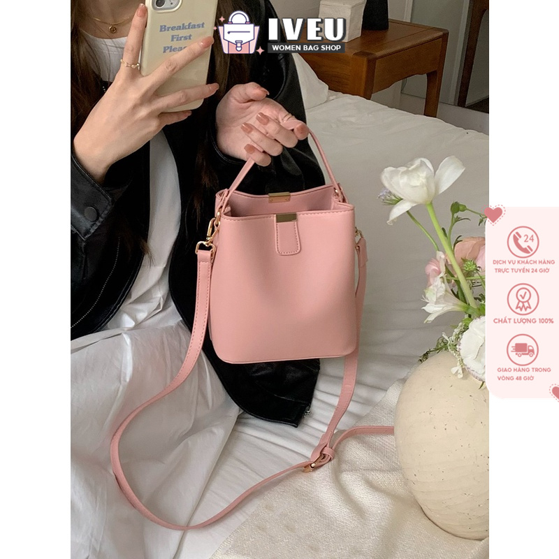 Túi Xách Đeo Chéo Một Bên Vai Màu Trơn Mẫu Mới 2023 Phong Cách retro Phương Tây Cho Nữ