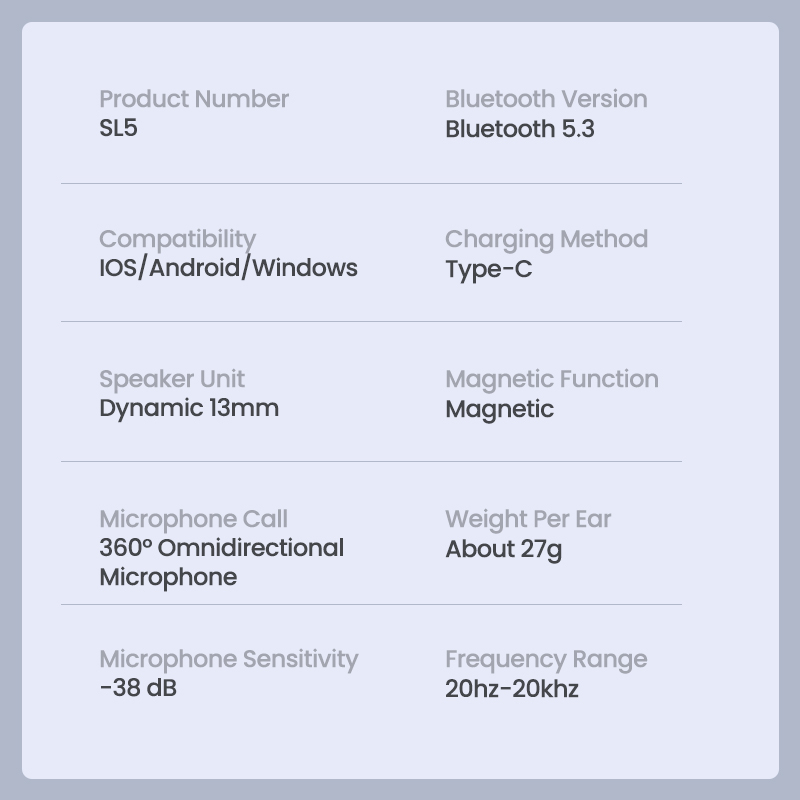 Tai nghe nhét tai SOAIY SL5 Bluetooth Type-C âm thanh HIFI chống ồn thích hợp cho iPhone Xiaomi Shuawei iPad