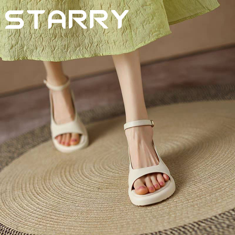 STARRY  sandal nữ  dép nữ đế cao dép quai hậu nữ 2023 Nóng bán Dép đế mềm thời thượng Thời trang Chic fashion Độc đáo B28G0G5 37Z230910