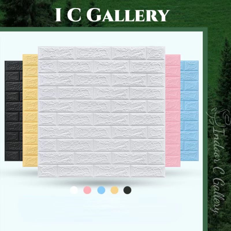 ICG Xốp Dán Tường 3D Giả Gạch dày 3mm khổ lớn 35cm x30cm có keo sẵn cách âm cách nhiệt, chống thấm nước