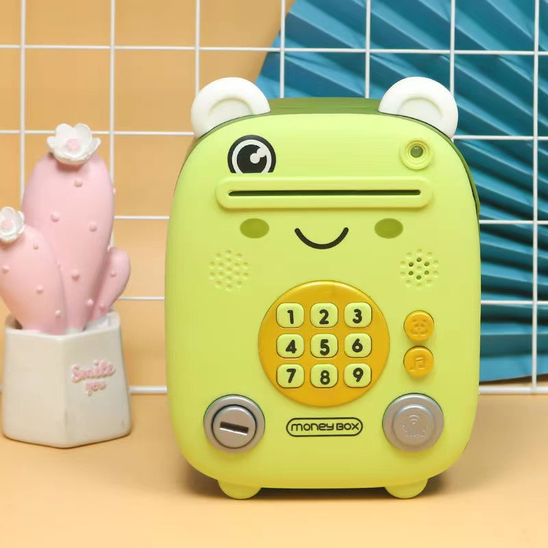 * Két sắt mini thông minh cho bé có nhạc vui nhộn mở khóa vân tay, có nhạc, Quà tặng cho trẻ em Homdeko B.