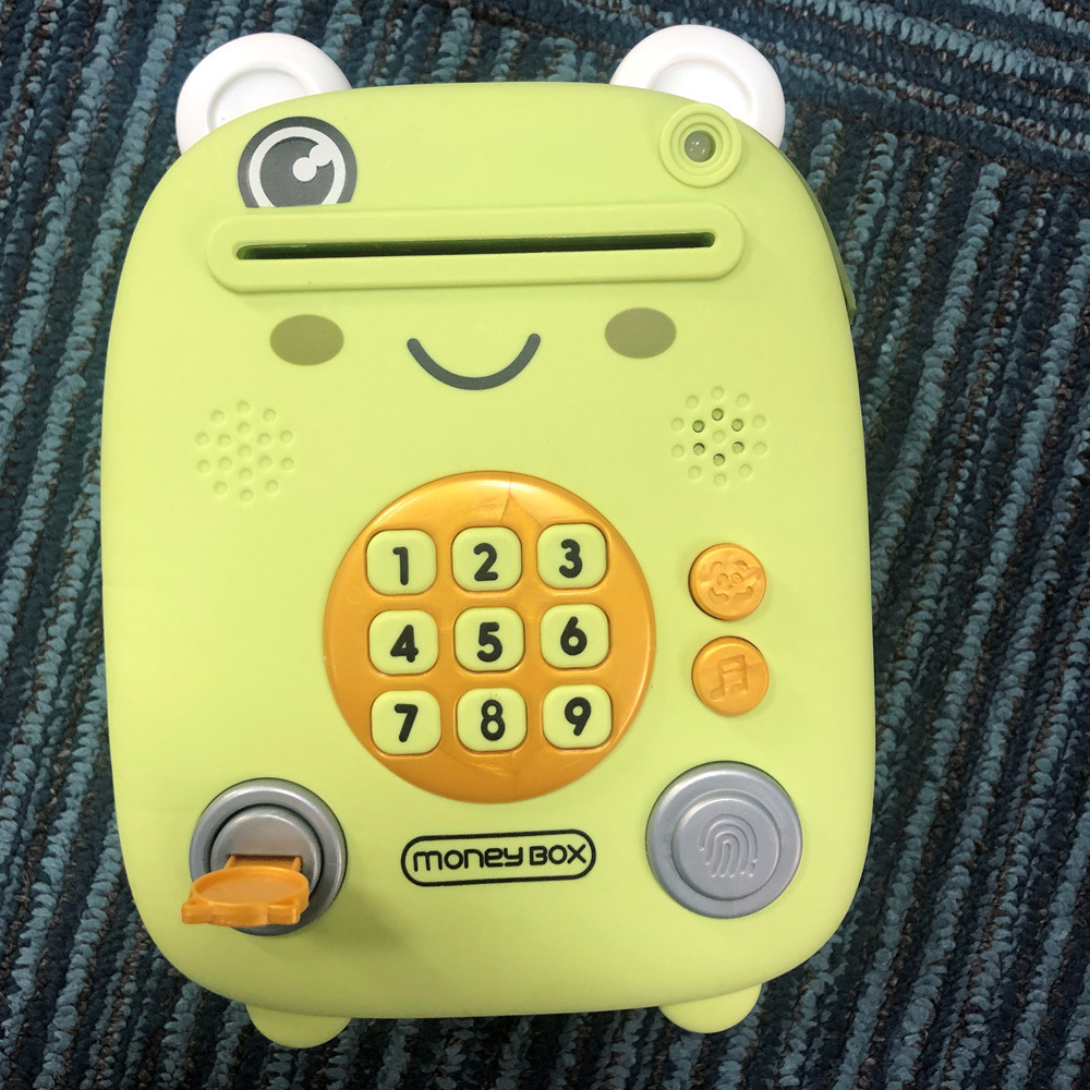 * Két sắt mini thông minh cho bé có nhạc vui nhộn mở khóa vân tay, có nhạc, Quà tặng cho trẻ em Homdeko B.