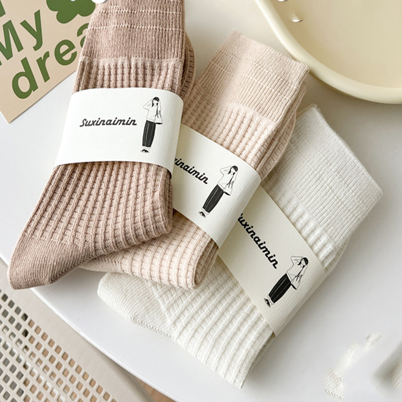 FHYL Mới Đôi Vớ Cotton Họa Tiết Mặt Cười Phong Cách Hàn Quốc Cho Nữ