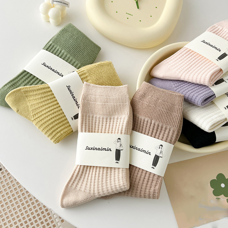 FHYL Mới Đôi Vớ Cotton Họa Tiết Mặt Cười Phong Cách Hàn Quốc Cho Nữ