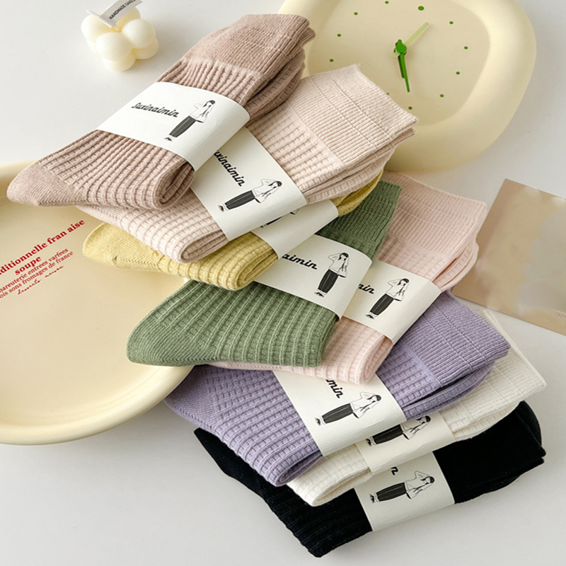 FHYL Mới Đôi Vớ Cotton Họa Tiết Mặt Cười Phong Cách Hàn Quốc Cho Nữ