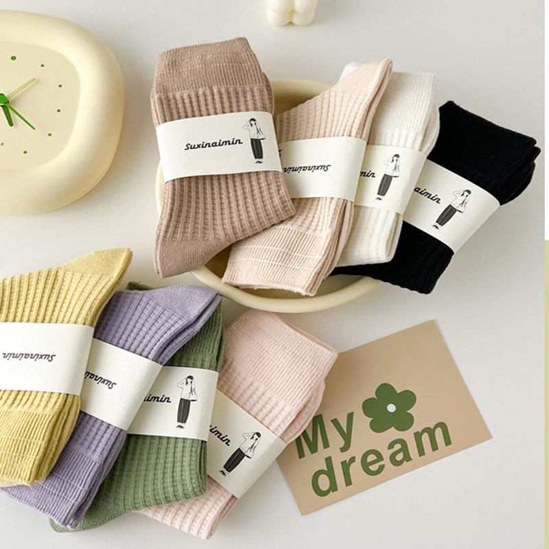 FHYL Mới Đôi Vớ Cotton Họa Tiết Mặt Cười Phong Cách Hàn Quốc Cho Nữ