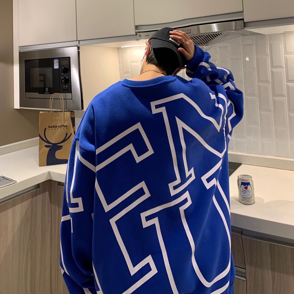 Áo sweater Tay Dài Dáng Rộng Phong Cách Thời Trang Hàn Quốc Cho Nam Giới Có size m-5xl