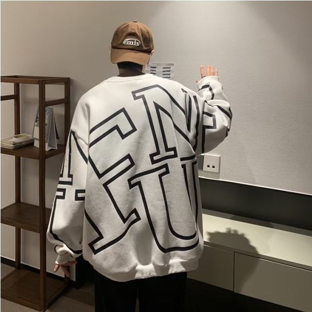 Áo sweater Tay Dài Dáng Rộng Phong Cách Thời Trang Hàn Quốc Cho Nam Giới Có size m-5xl