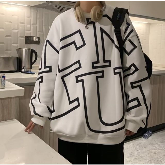 Áo sweater Tay Dài Dáng Rộng Phong Cách Thời Trang Hàn Quốc Cho Nam Giới Có size m-5xl