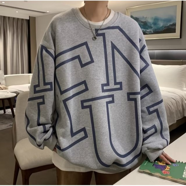 Áo sweater Tay Dài Dáng Rộng Phong Cách Thời Trang Hàn Quốc Cho Nam Giới Có size m-5xl