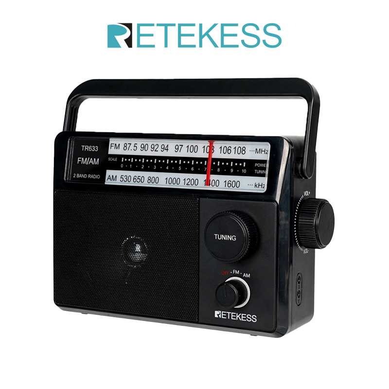 Radio AM Retekess TR633 Có Ăng Ten 3.5mm Hỗ Trợ Pin AA