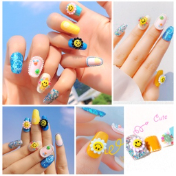 Set 100 Trái Dâu / Gấu Hoạt Hình Nhiều Màu Trang Trí Móng Nghệ Thuật 6 Kiểu Khác Nhau