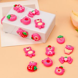 Set 100 Trái Dâu / Gấu Hoạt Hình Nhiều Màu Trang Trí Móng Nghệ Thuật 6 Kiểu Khác Nhau