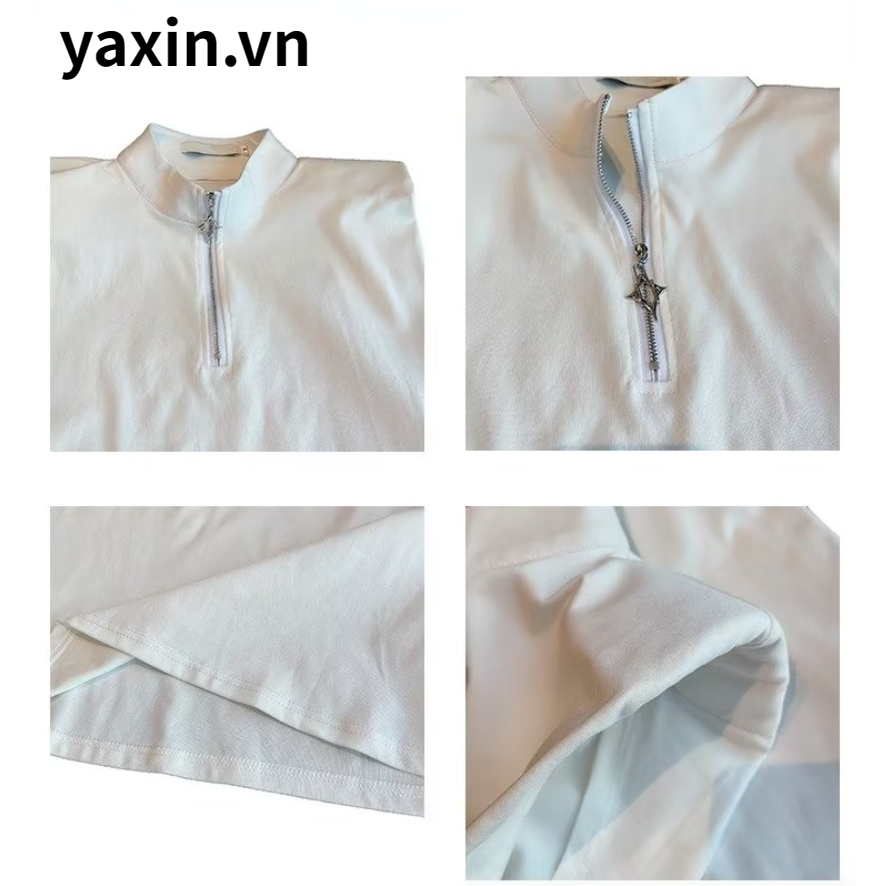 Áo Ba Lỗ Cổ Tròn Dáng Rộng Màu Trơn Phối Khóa Kéo Thời Trang Mùa Hè Trẻ Trung Cho Nam