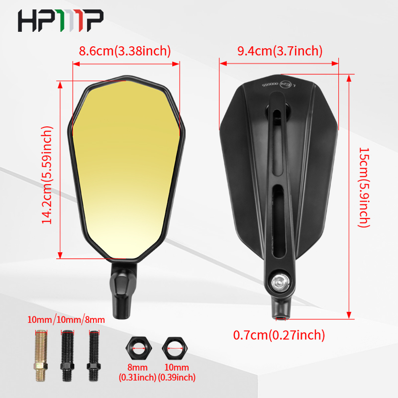 Cặp Gương Chiếu Hậu Kèm Ốc Vít 8mm / 10mm Chuyên Dụng Cho Xe Mô Tô Honda Yamaha