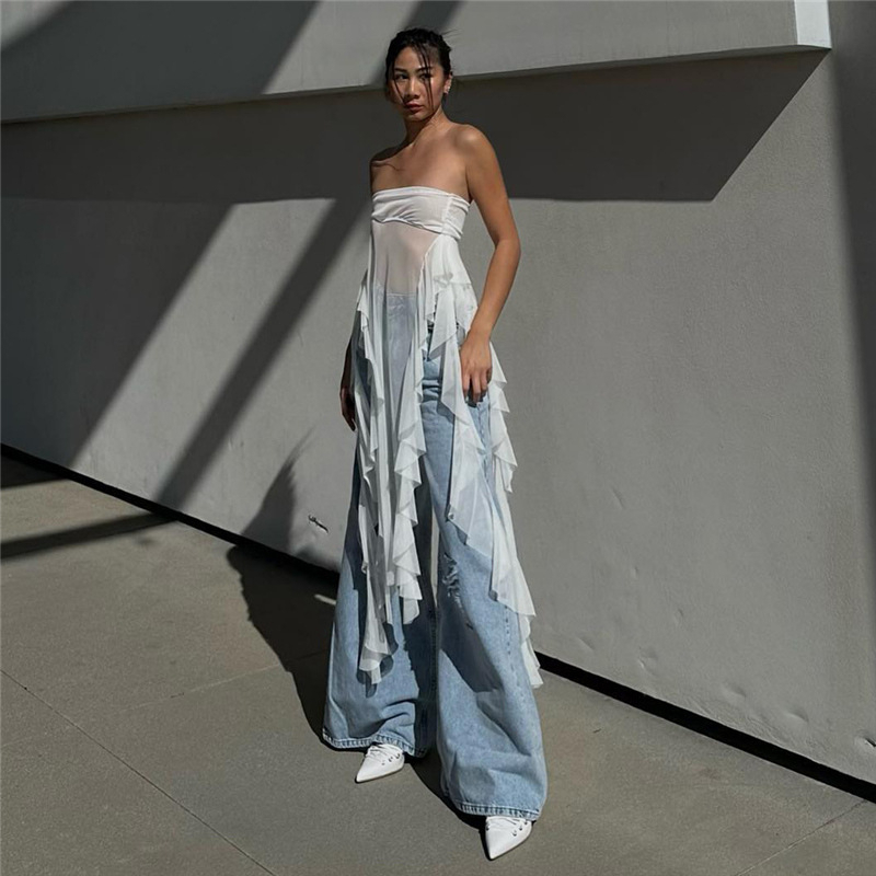 Klalien Áo Hai Dây Mỏng Vừa Vặn Màu Trơn Phối Tua Rua Phong Cách Âu Mỹ Thời Trang Mùa Hè 2023 Dành Cho Bạn Nữ