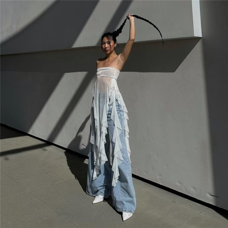 Klalien Áo Hai Dây Mỏng Vừa Vặn Màu Trơn Phối Tua Rua Phong Cách Âu Mỹ Thời Trang Mùa Hè 2023 Dành Cho Bạn Nữ