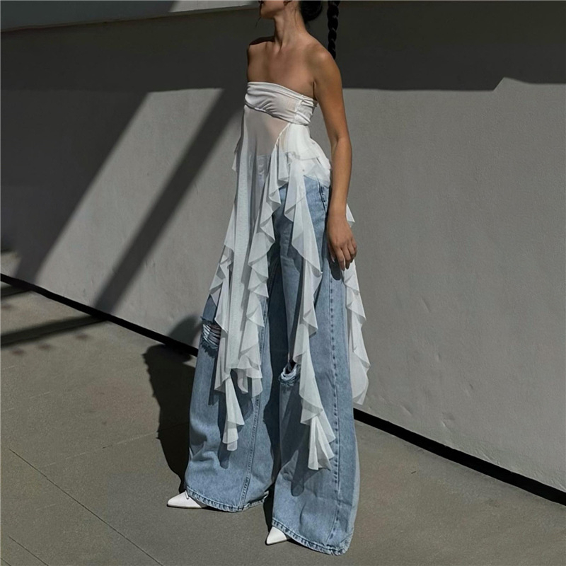 Klalien Áo Hai Dây Mỏng Vừa Vặn Màu Trơn Phối Tua Rua Phong Cách Âu Mỹ Thời Trang Mùa Hè 2023 Dành Cho Bạn Nữ