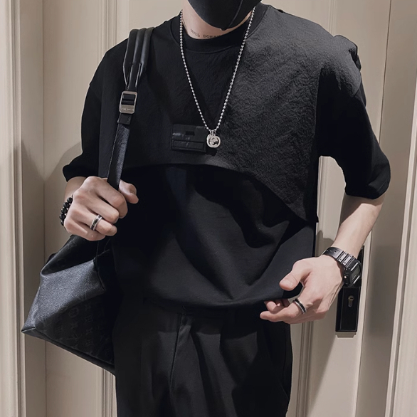 Mới Áo Thun Nam Ngắn Tay Cổ Tròn Thời Trang Hàn