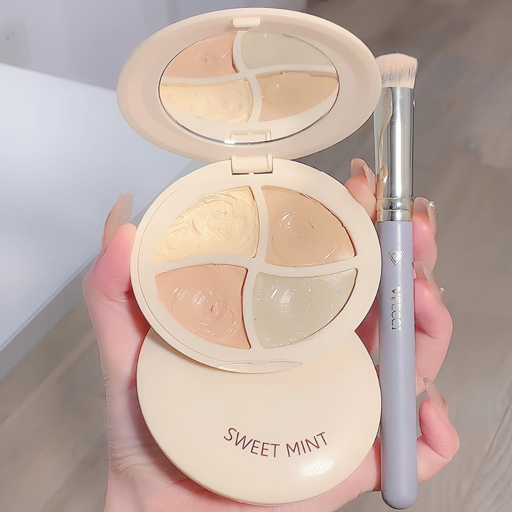 Kem che khuyết điểm bốn màu SWEET MINT làm sáng tông màu da mặt che khuyết điểm quầng thâm