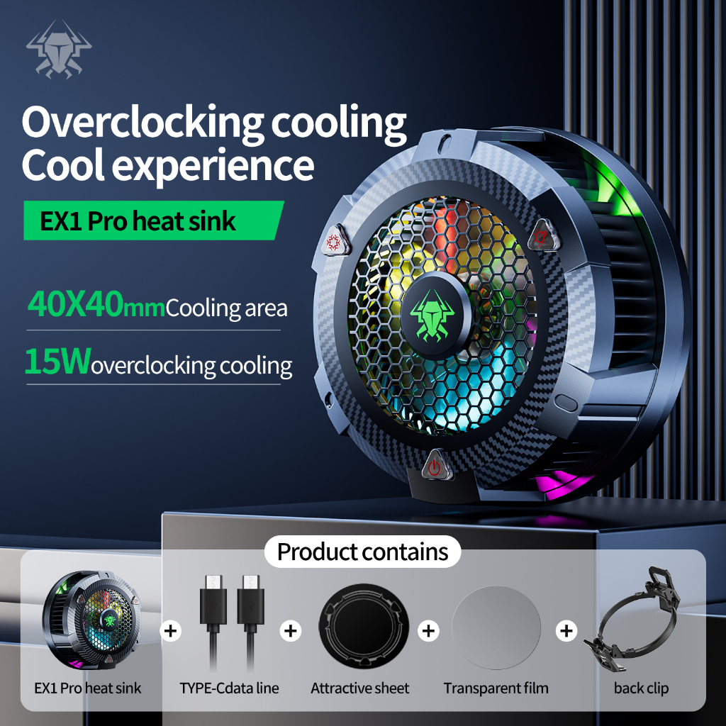 Quạt Tản Nhiệt Điện Thoại Di Động PLEXTONE EX1 Pro RGB Có Từ Tính Tiện Dụng